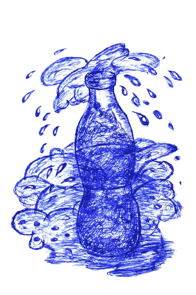 Bottle with Splash — Stock Photo, Image