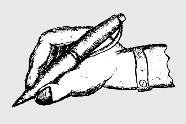 Hand Draw Sketch Man Hand Writing — Stock Photo, Image