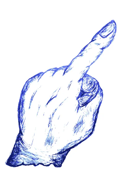 Doodle mutató kéz — Stock Fotó