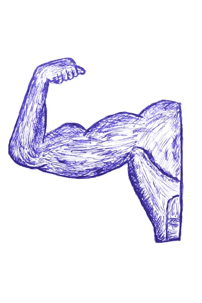 Handzeichnung Skizze des Muskelmannes — Stockfoto