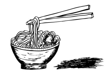 Şehriye kase ve sopa doodle