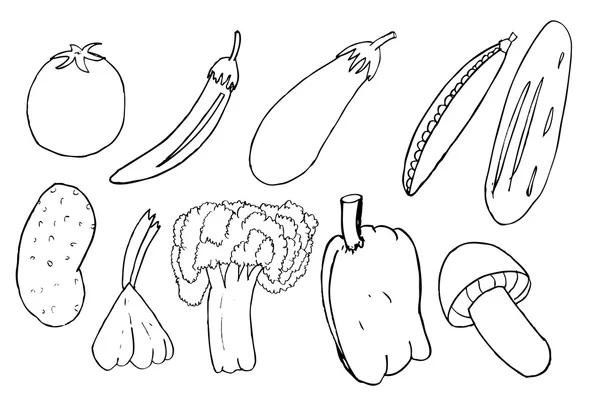 Dibujar a mano boceto, varios de verduras — Foto de Stock