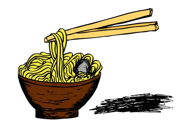 Doodle Noodle la castron și băț — Fotografie, imagine de stoc