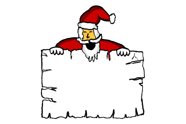 Santa Claus bedrijf blanco papier — Stockfoto