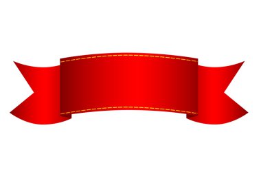 Parlak kırmızı kurdele etiketi