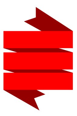 Etiket veya işareti için düz kırmızı kurdele