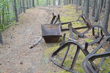 Terk edilmiş Kuvars kum ocağı. Jubilee vagonlar kalıntıları