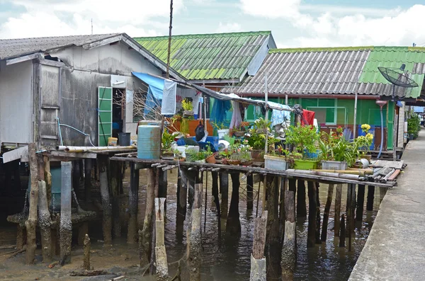 Housing on piles. Sea Gypsy Village Koh Panyee in the Andaman Sea, Thailand — Stock Photo, Image