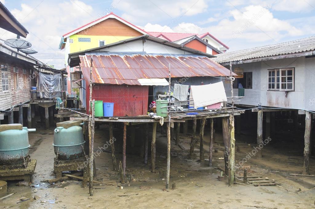 Housing on piles. Sea Gypsy Village Koh Panyee in the Andaman Sea, Thailand