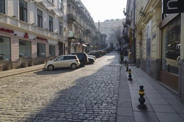 Tiflis, Ge-Şubat, 25 2015: Tiflis Mitropan Laghidze sokak