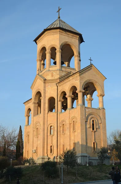 Tbilisi, Georgia-lutego, 25 2015: Świętej Trójcy katedry Tbilisi (Sameba) - głównym Katedra gruziński Kościół prawosławny — Zdjęcie stockowe