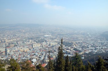 Tbilisi orta kısmında Üstten Görünüm