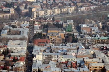 Ketevan-Tsamebuli Avenue, Kuru ve Rustaveli Caddesi alanının Üstten Görünüm
