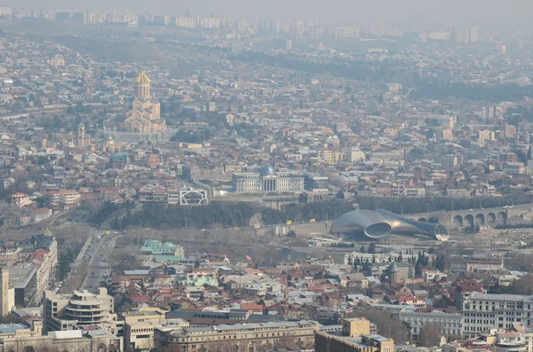 Vista dall'alto della parte centrale di Tbilisi — Foto Stock