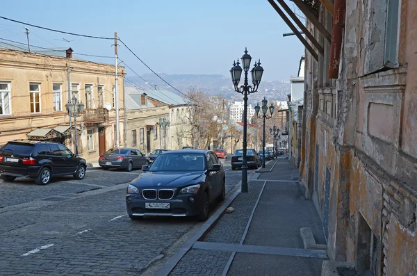 Tbilisi,Georgia-Feb,26 2015:The Street of Tbilisi going to Mtatsminda Mount — Stock Photo, Image