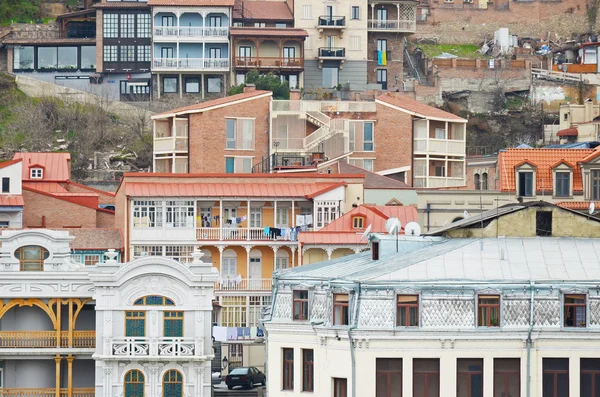 Pohled na staré město na zamračený den. Tbilisi — Stock fotografie