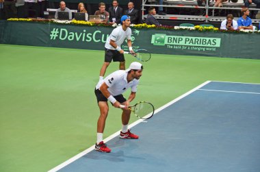 Irkutsk, Russia-Sept,19 2015:Davis Cup World Group Play-offs. Russia - Italy. Sports Palace 'Baikal-Arena', Irkutsk, RUS (hard - indoors)