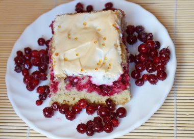 Bir uçan daire üzerinde kızılcık pastasından