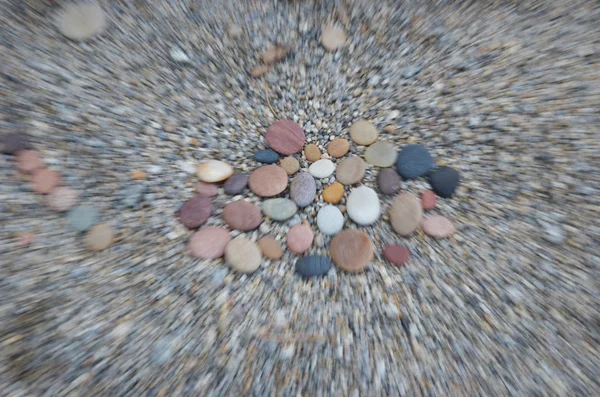 Pedras lisas coloridas polidas por Baikal Lake habilmente. efeito denso — Fotografia de Stock