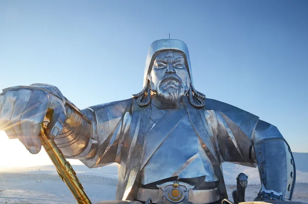 Czyngis-chan z legendarnego złotego bata. Statua kompleks, Mongolia Obraz Stockowy