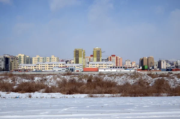 Blick auf ulaanbaatar Bezirk im Winter sonnigen Tag — Stockfoto