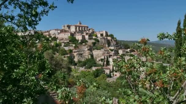 在法国南部隆戈尔德美丽小镇 — 图库视频影像