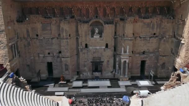 Teatro Romano en Orange Francia Monumento antiguo Edificio antiguo Monumento histórico — Vídeos de Stock