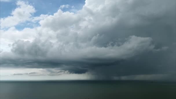 Timelapse Cloudscape and Thunderstorm Over The Ocean — Stock Video