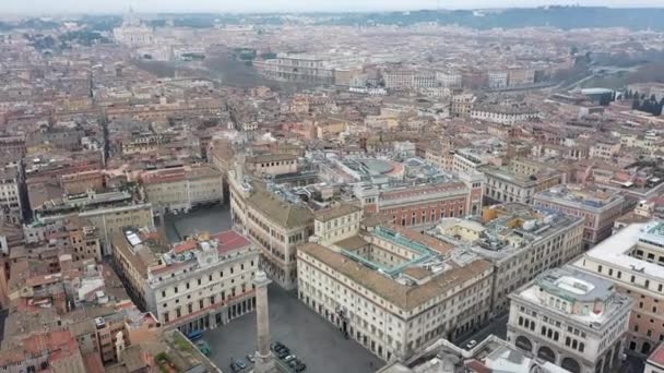 Luchtfoto Van Het Centrum Van Rome Italië Stadscentrum Met Regeringsgebouwen — Stockvideo