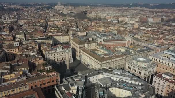 Légi Felvétel Róma Belvárosáról Olaszországról Belváros Olasz Kormányzati Épületek Piazza — Stock videók