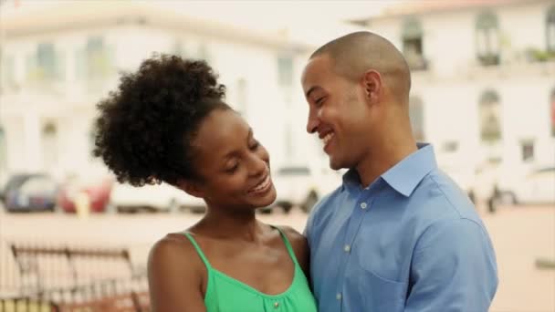 Portrait heureux couple afro-américain — Video