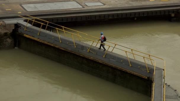 Carga e logística Canal do Panamá Miraflores Locks-7 — Vídeo de Stock