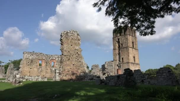 5 Panama Viejo Tower And Ruins Of Old City — Stock Video