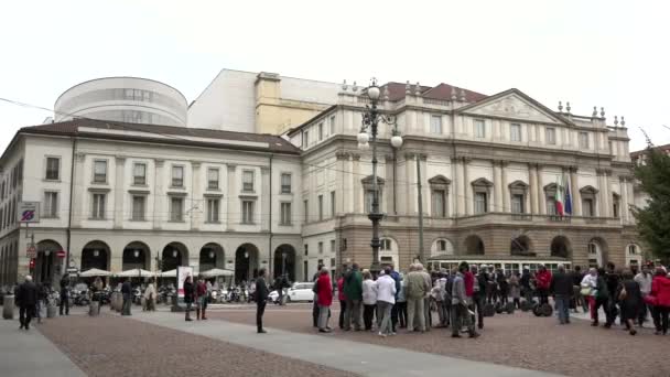 Teatro Alla Scala Opera Binası Tiyatro Tiyatrosu Bale Milano Italia — Stok video