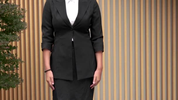 Portret pracownik szczęśliwy Multi-Ethnic czarny kierownik businesswoman uśmiechnięty w aparat fotograficzny — Wideo stockowe