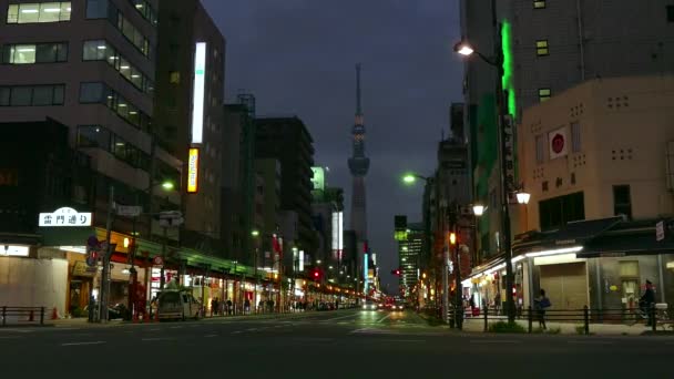 Moderní japonské asijská architektura Design Skytree Tower Tokyo Japonsko Asie — Stock video