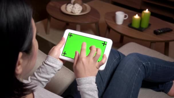 Digital Tablet dator teknik grön skärm Monitor e-Internet — Stockvideo