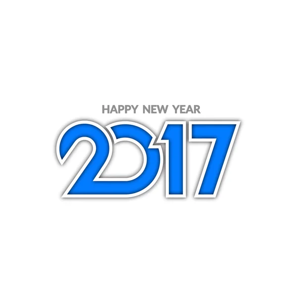 Hermoso diseño de texto de feliz año nuevo 2017 con sombra — Vector de stock