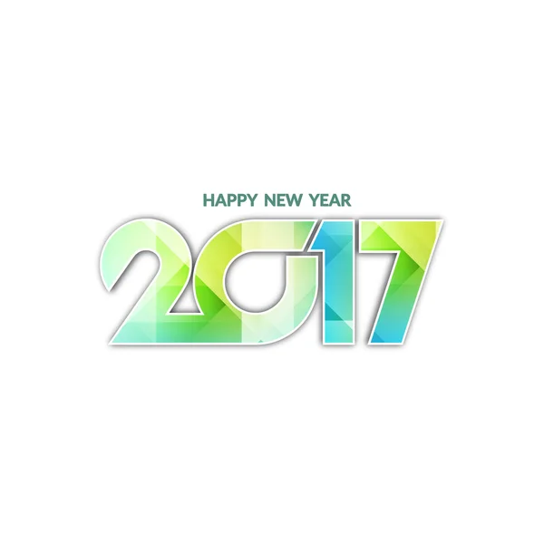 Hermoso diseño de texto colorido de feliz año nuevo 2017 con sombra — Vector de stock