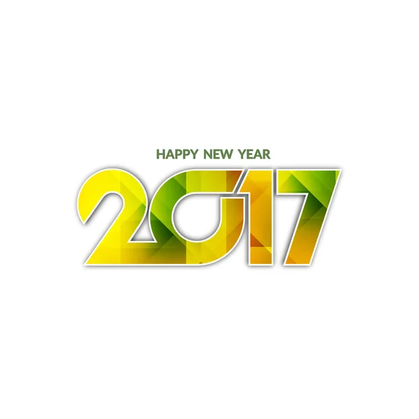 Hermoso diseño de texto colorido de feliz año nuevo 2017 con sombra — Vector de stock