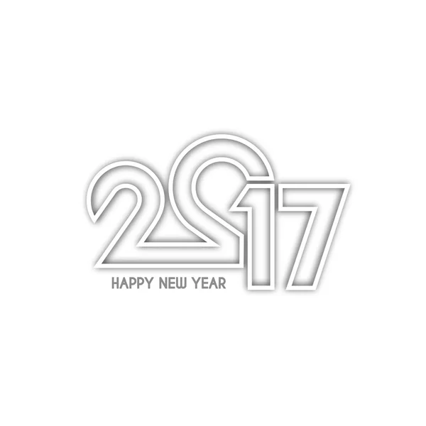 Beautiful text design of happy new year 2017 with shadow — Stock Vector