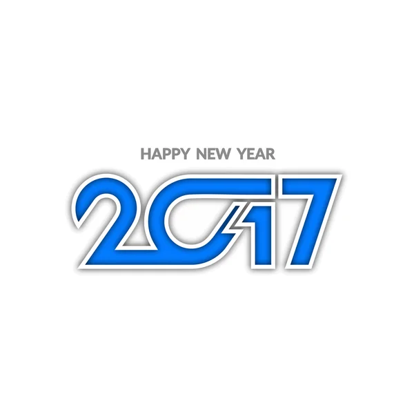 Belle conception de texte de bonne année 2017 avec ombre — Image vectorielle