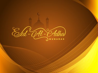 Artistic religious eid background with mosque. clipart