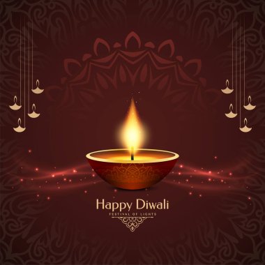 Dekoratif Mutlu Diwali kültür festivali arka plan vektörü