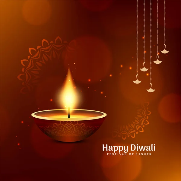 Impresionante Elegante Happy Diwali Festival Indio Vector Fondo — Archivo Imágenes Vectoriales