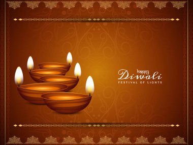 Şık Mutlu Diwali Festivali Kutlama Arkaplan Vektörü
