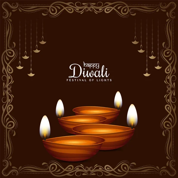 Happy Diwali Festival Celebration Classic Background Vector — Stock Vector