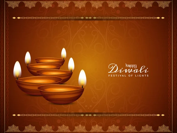 Elegante Feliz Festival Diwali Celebración Vector Fondo — Archivo Imágenes Vectoriales