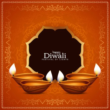 Mutlu Diwali Festivali dekoratif etnik arka plan vektörü