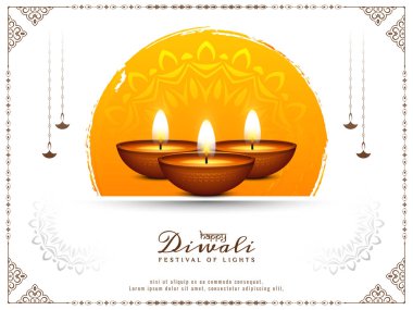 Mutlu Diwali Festivali dekoratif arka plan vektörü